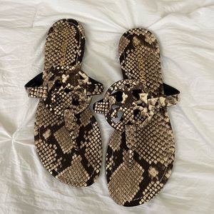 Tory Burch Snake Skin Printed Miller Sandal